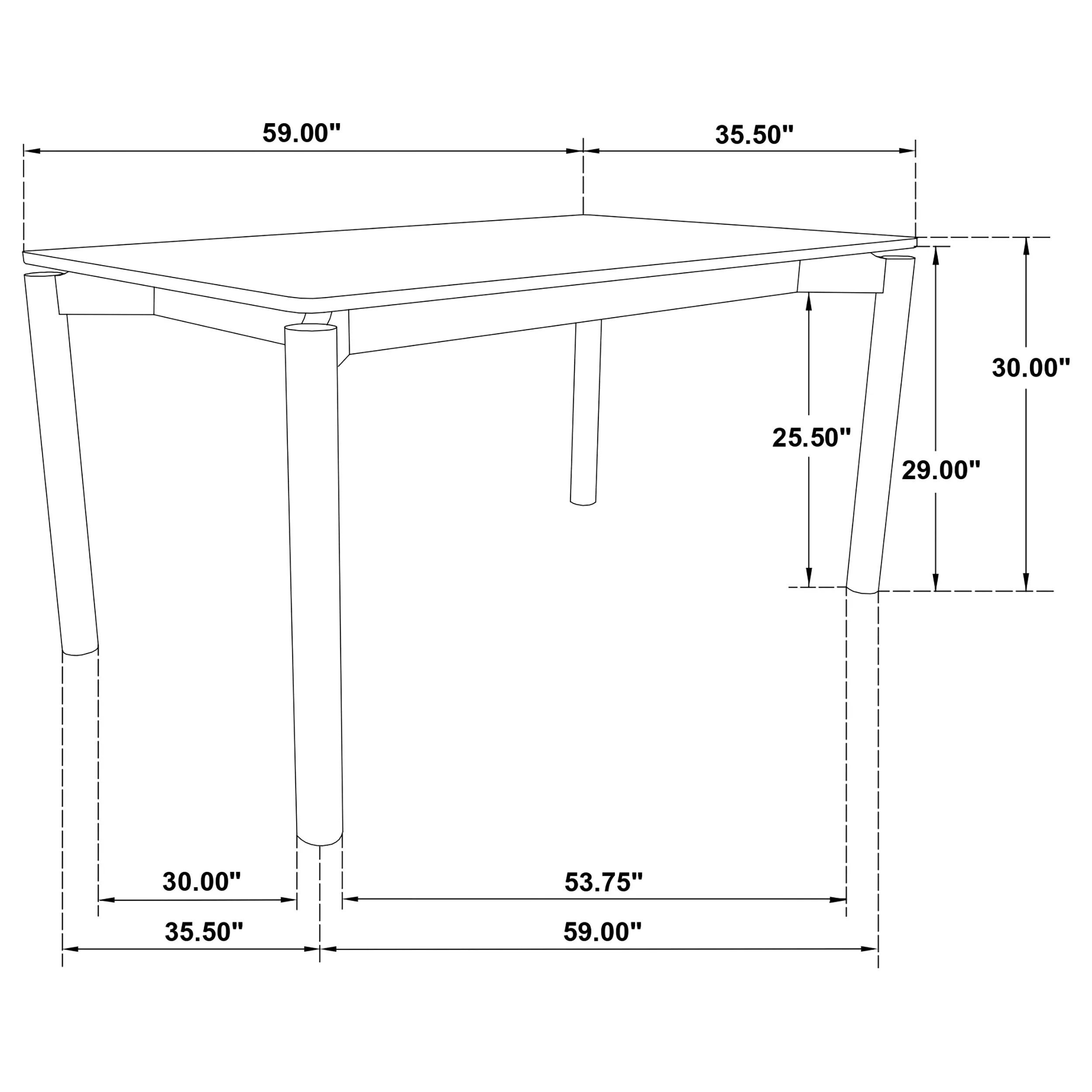 Parkridge 59-inch Rectangular Dining Table Natural Walnut