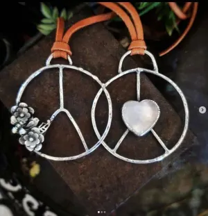 PEACE & LOVE Necklace - Sterling Silver