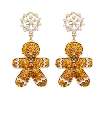 Pearl Gingerbread Earrings