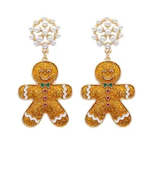 Pearl Gingerbread Earrings