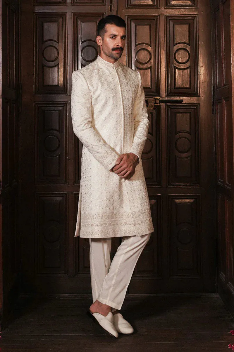 PEARL WHITE SHERWANI