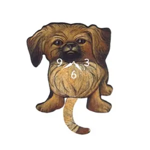 Pekingese Dog Wagging Pendulum Clock