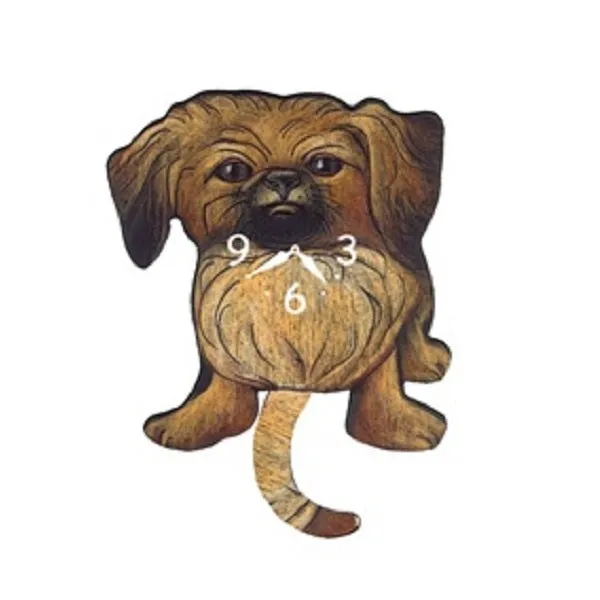 Pekingese Dog Wagging Pendulum Clock