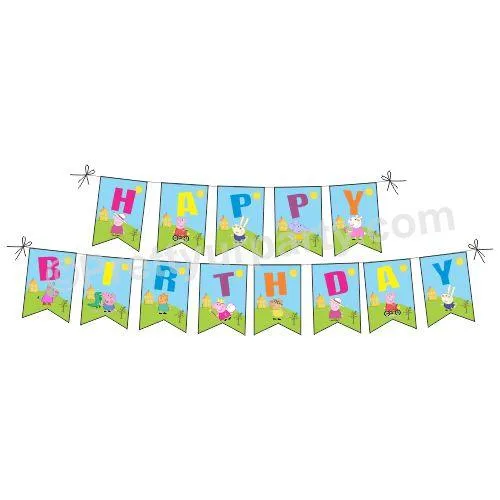 Peppa Pig Friends Happy Birthday Bunting