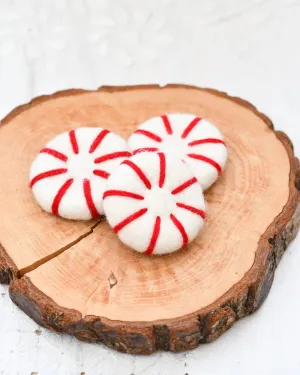 Peppermint Candy Lollies - Set of 3 Felt Play Food