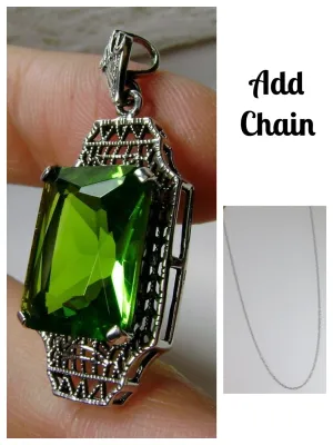 Peridot Pendant, 1930s Art Deco Jewelry #P13