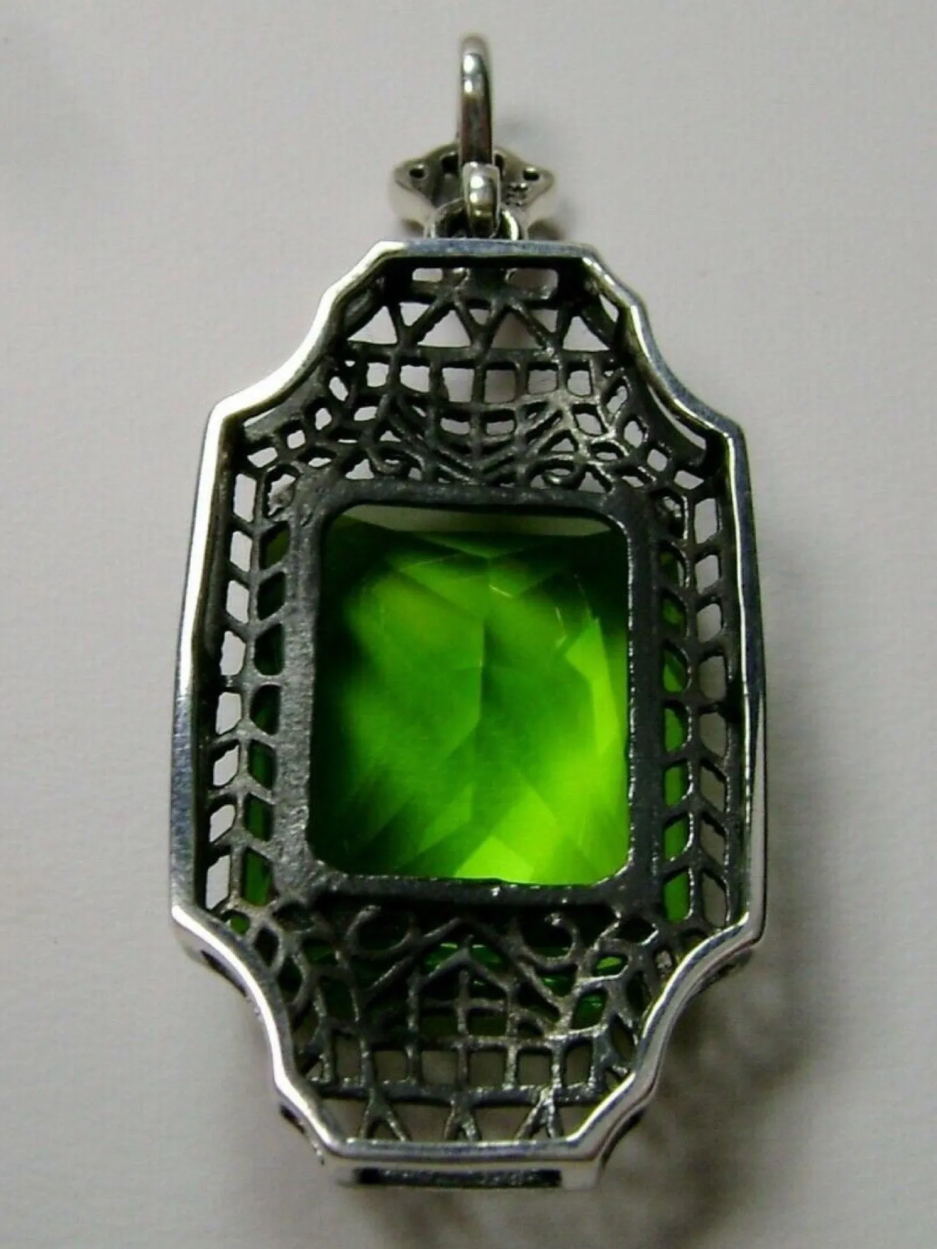 Peridot Pendant, 1930s Art Deco Jewelry #P13