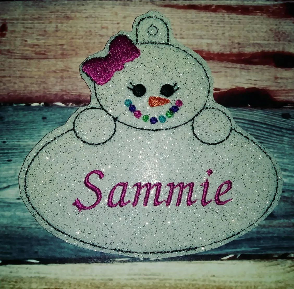 Personalized Ornament - snowman ornament - name ornament - vinyl ornament - christmas decoration - classroom gift - embroidered name - gift