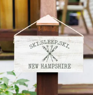 Personalized Ski Sleep Ski Twine Hanging Sign