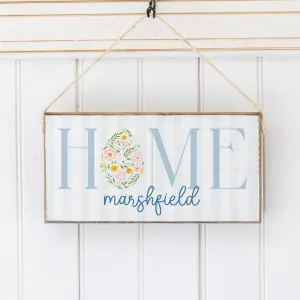 Personalized Welcome to Our Home Floral Easter Egg Twine Hanging Sign