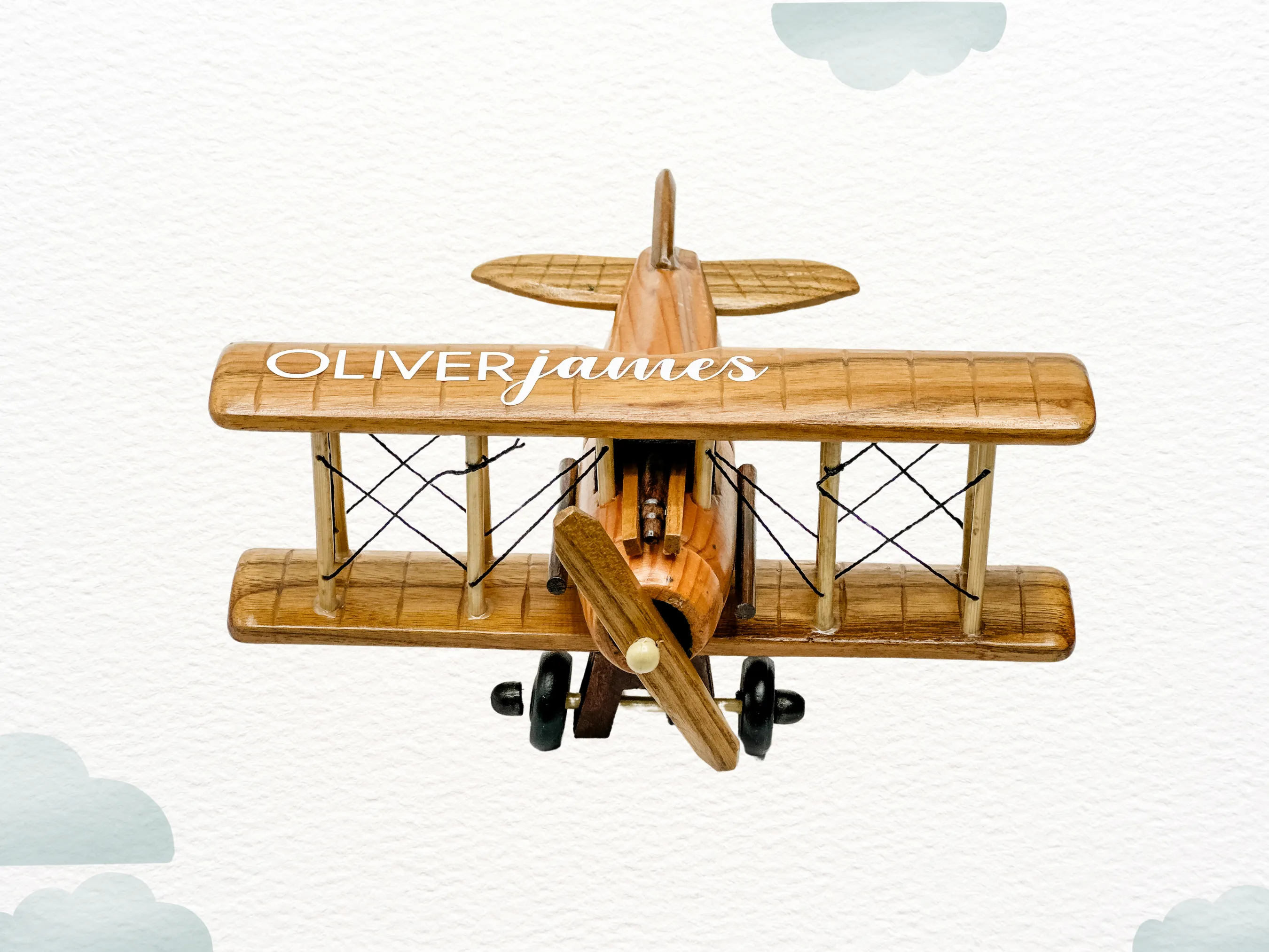 Personalized Wooden Airplane, Unique Baby Gift, Montessori Toy, Wooden Name Sign, Baby Bris Gift, Gift for Godson