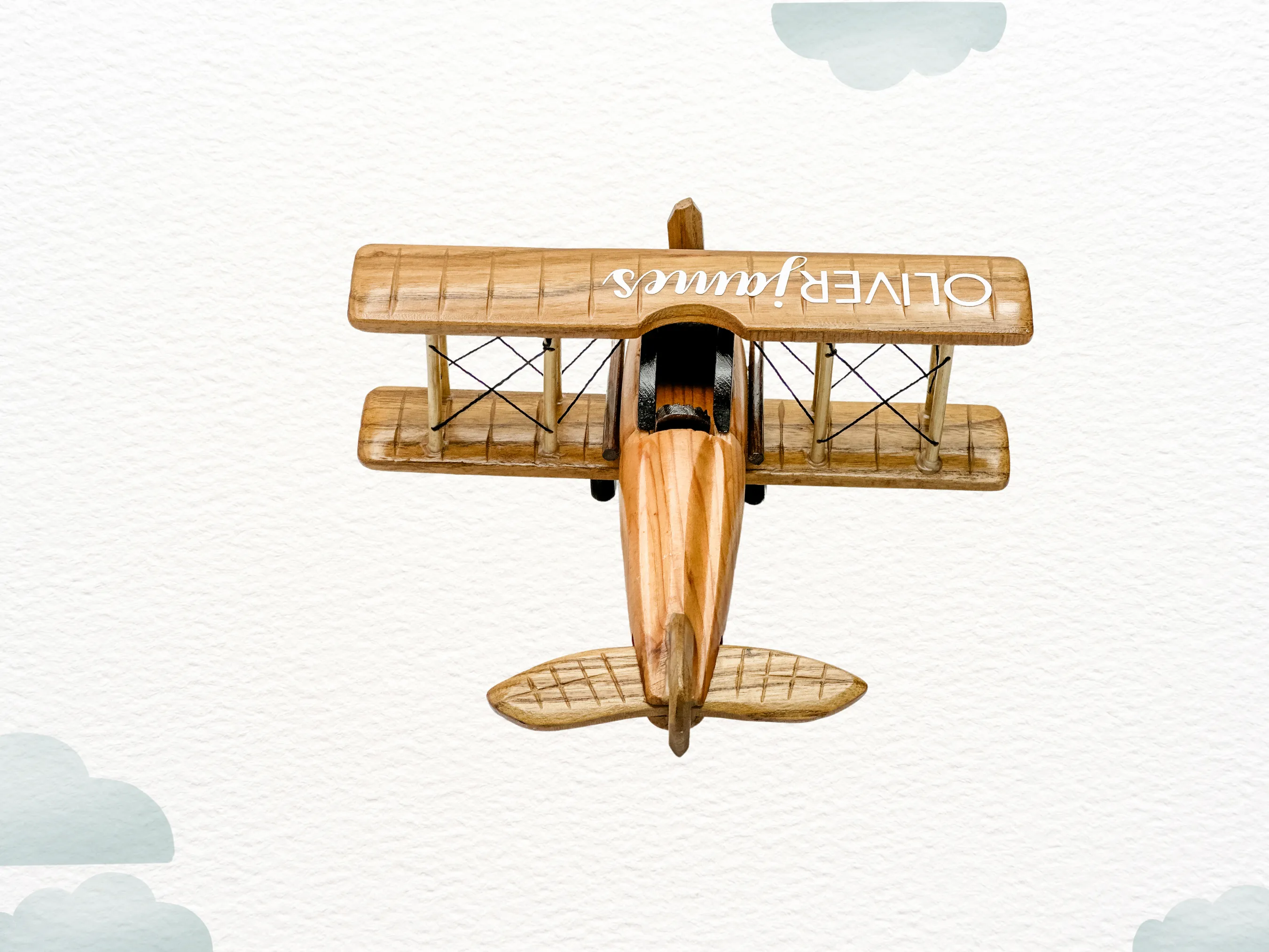 Personalized Wooden Airplane, Unique Baby Gift, Montessori Toy, Wooden Name Sign, Baby Bris Gift, Gift for Godson