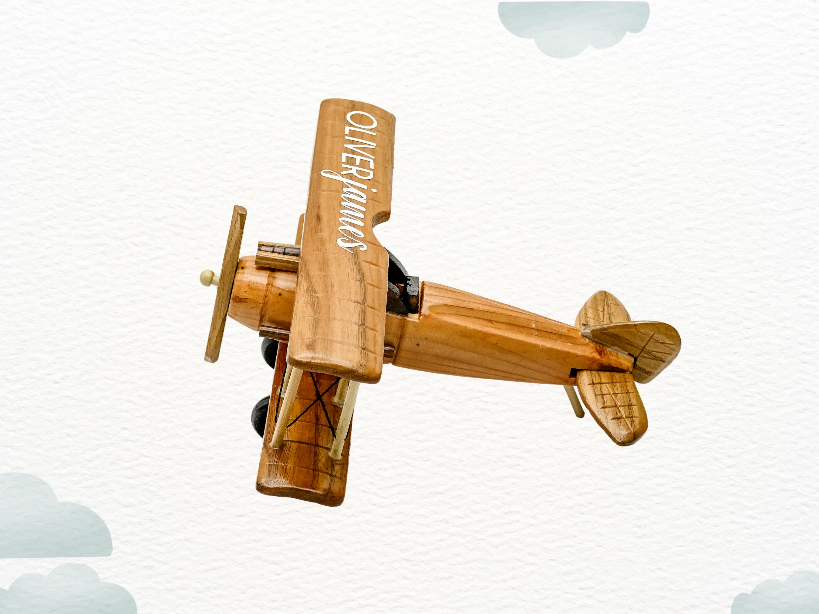 Personalized Wooden Airplane, Unique Baby Gift, Montessori Toy, Wooden Name Sign, Baby Bris Gift, Gift for Godson