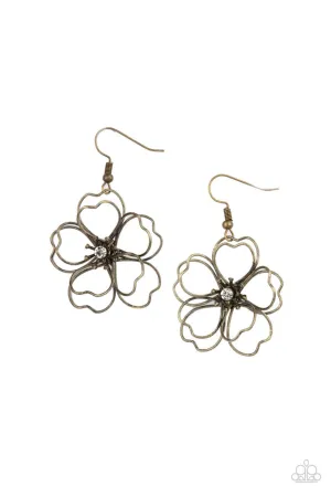 Petal Power Brass Paparazzi Earrings