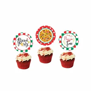 Pizza Party Theme Cupcake / Food Toppers