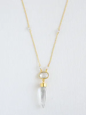 Pointy Cushion Gemstone Necklace