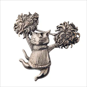 Pom Pom Cat Sterling Silver Pin