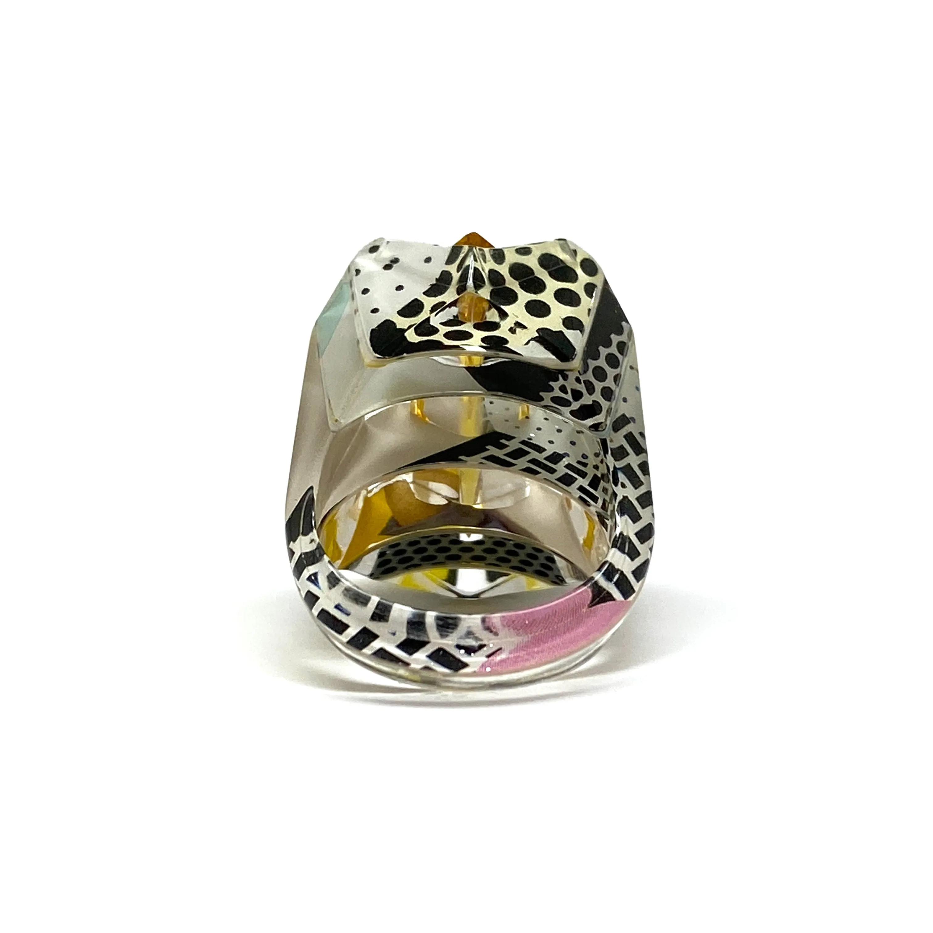 Pop Art Citrine Sculpted Cocktail Ring