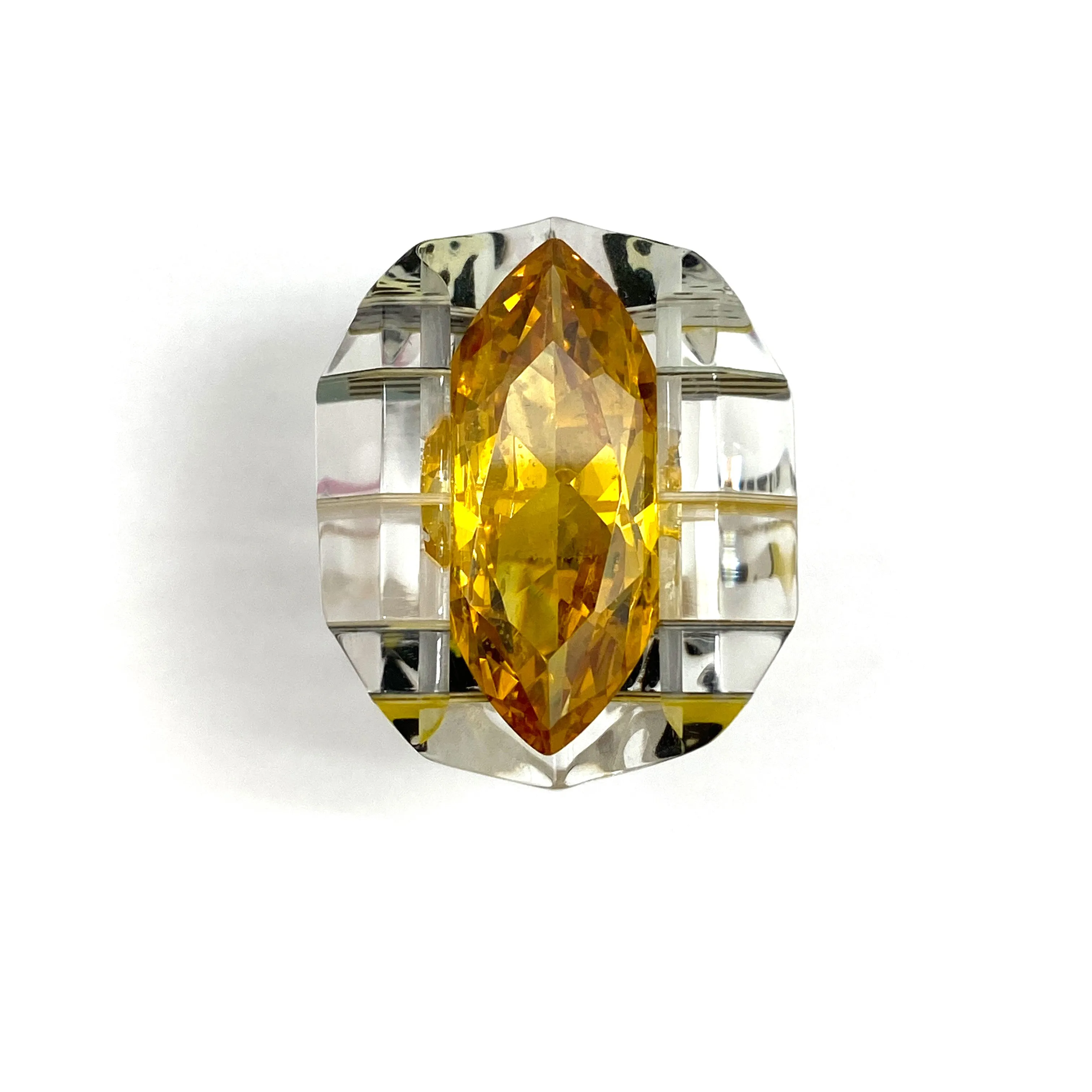 Pop Art Citrine Sculpted Cocktail Ring