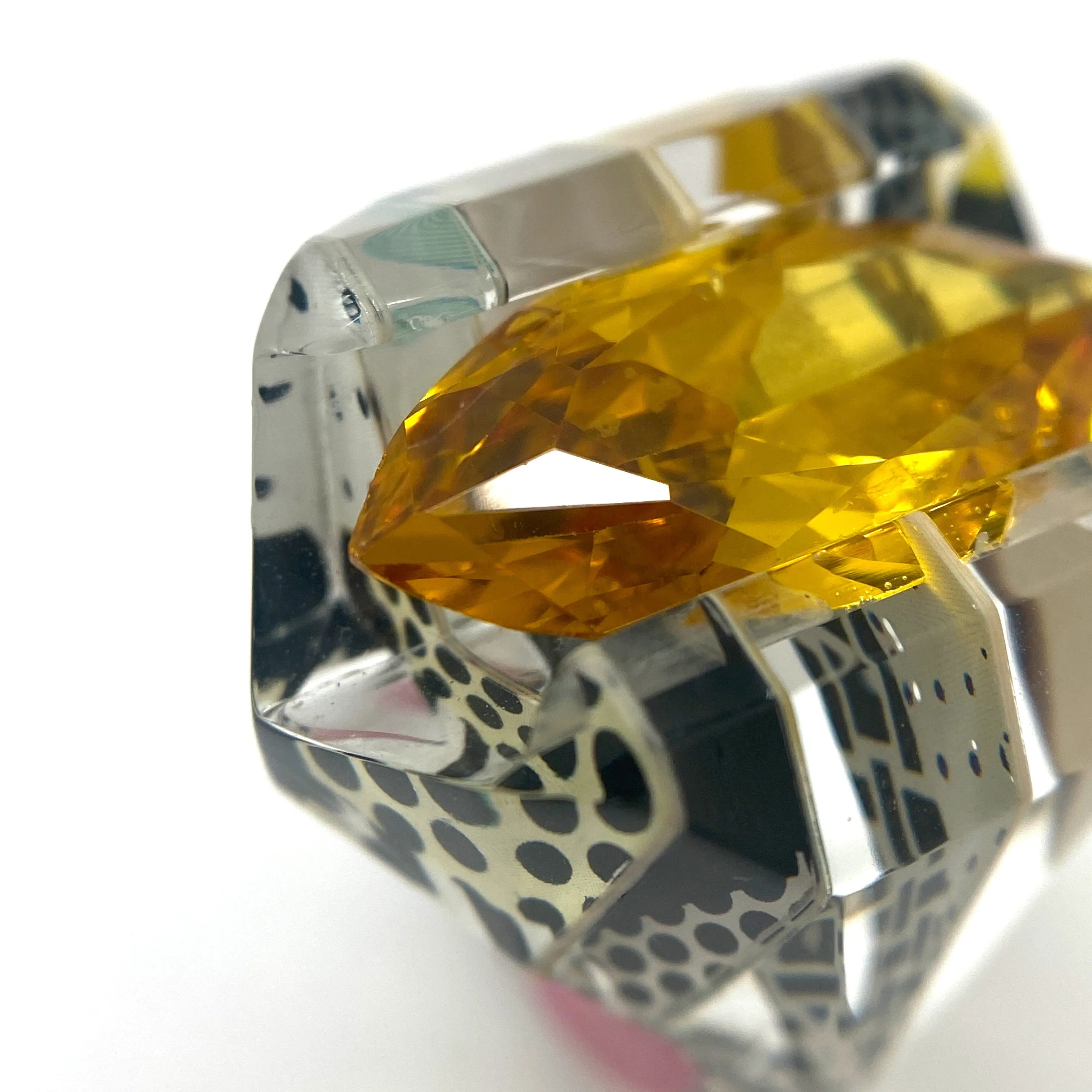 Pop Art Citrine Sculpted Cocktail Ring