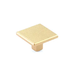 Quadrato Square Cabinet Knob - Cabinet Mount - 2" Zinc/Satin Brass