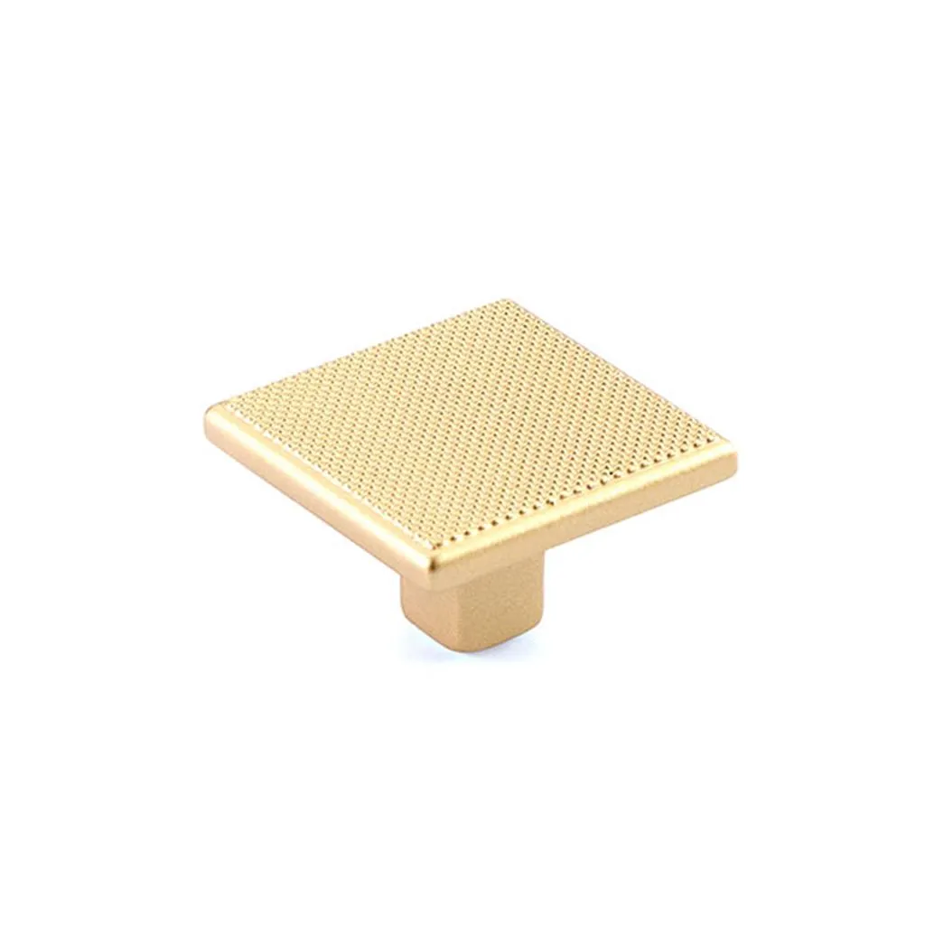 Quadrato Square Cabinet Knob - Cabinet Mount - 2" Zinc/Satin Brass