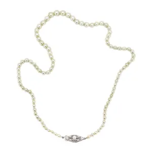 Quality Vintage Art Deco Japanese Saltwater Cultured Akoya Pearl Graduated Necklace - Sterling Silver 18.75 Inch
