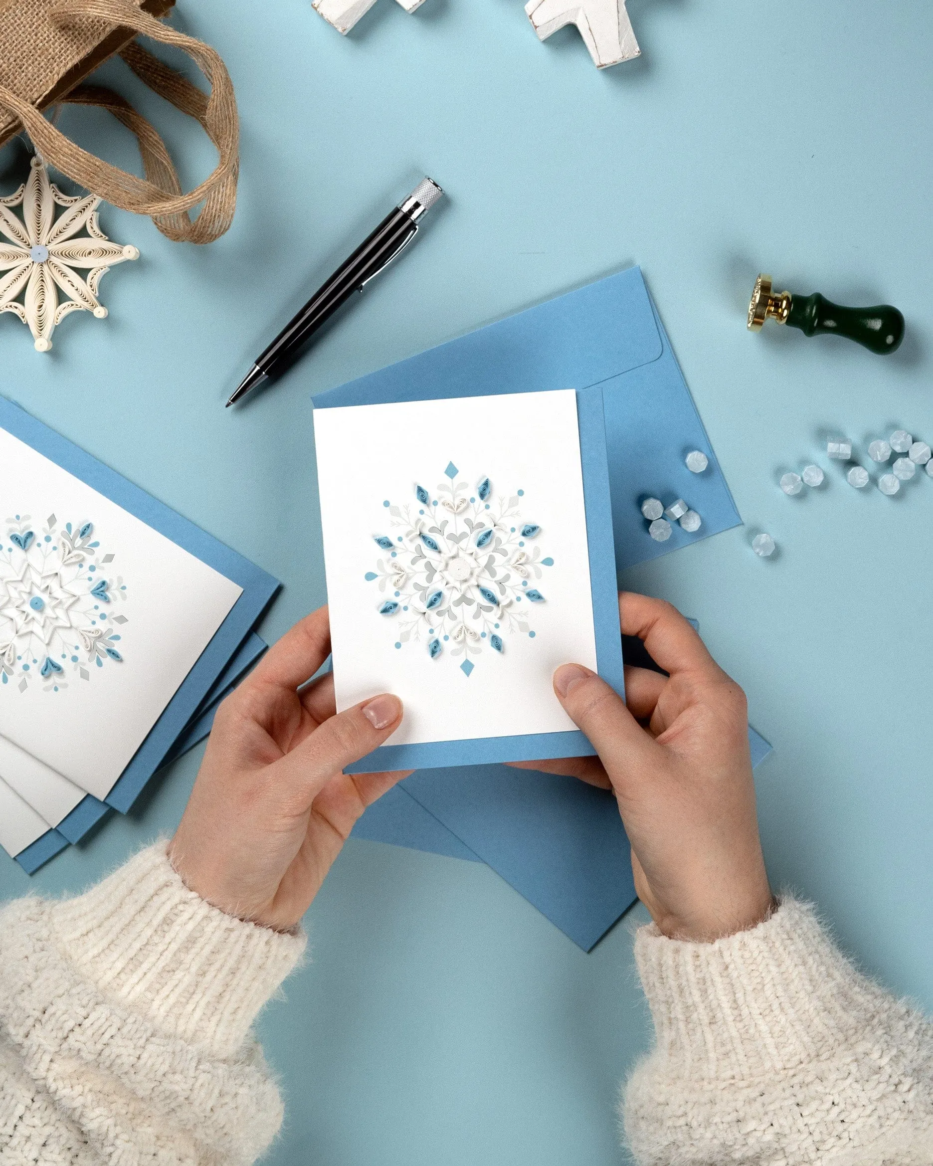 Quilled Snowflake Note Card Box Set