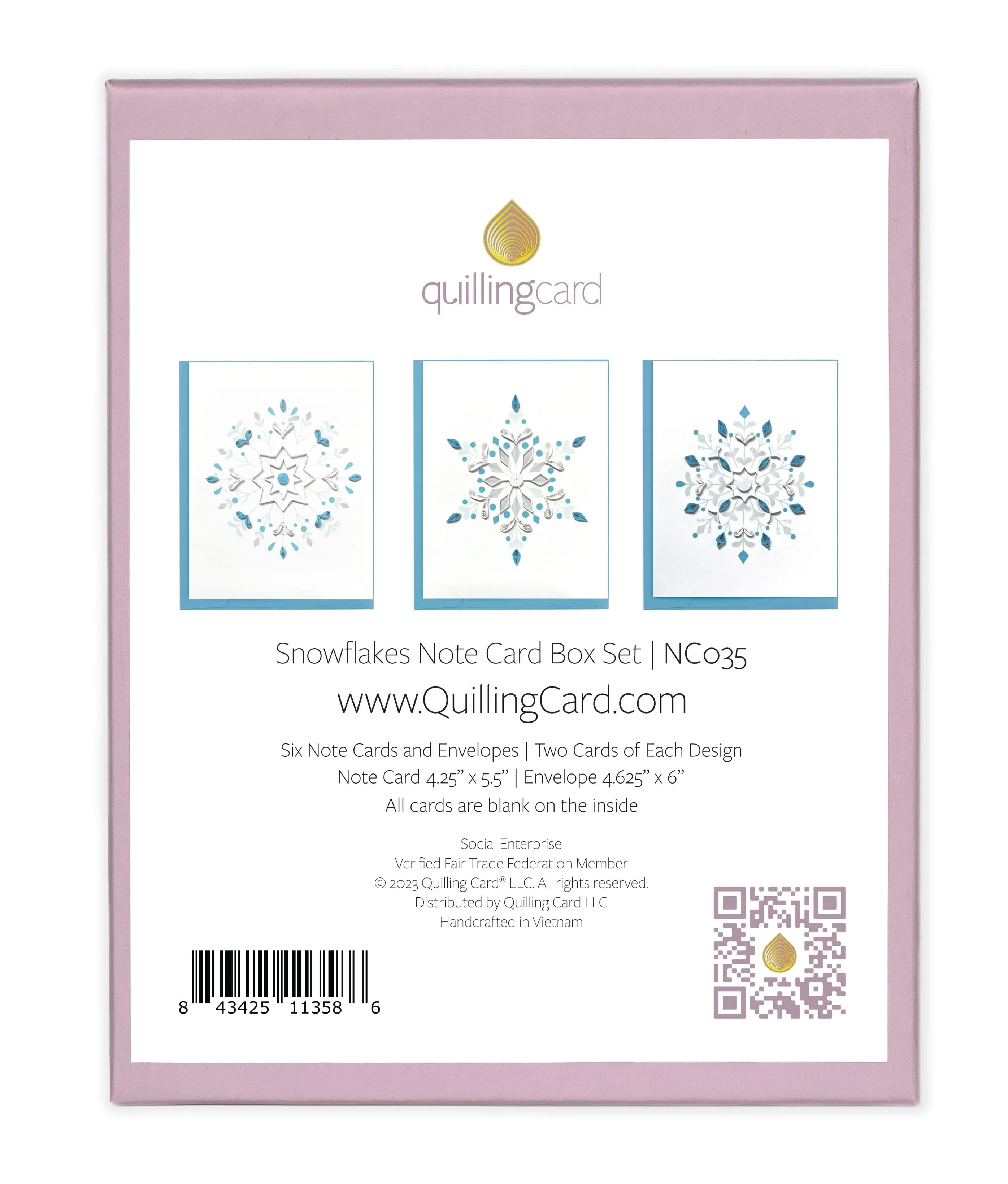 Quilled Snowflake Note Card Box Set