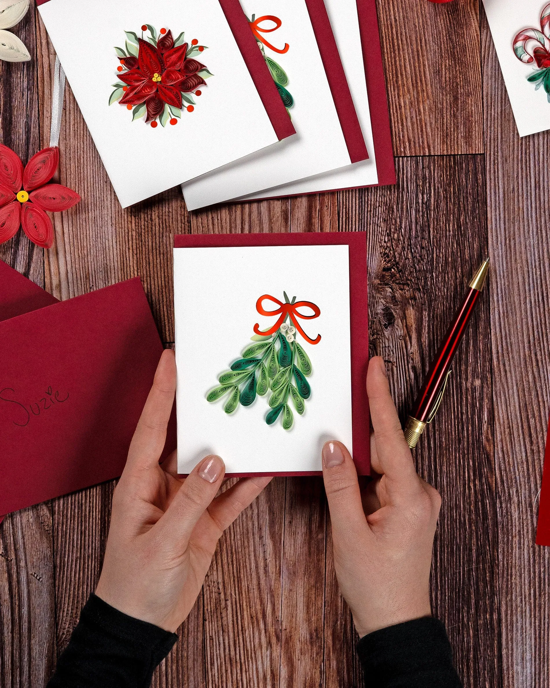 Quilled Winter Botanicals  Note Card Box Set