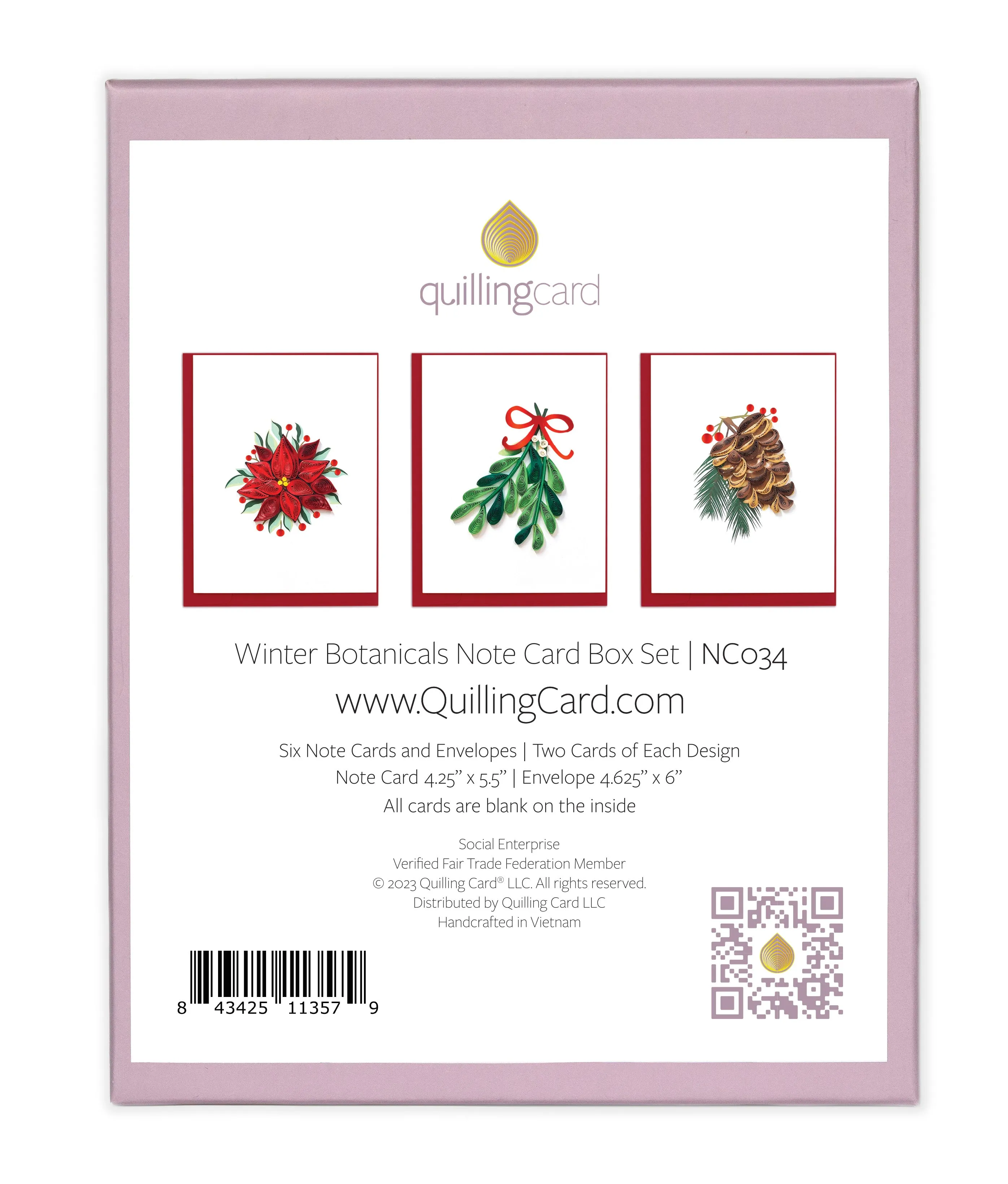 Quilled Winter Botanicals  Note Card Box Set
