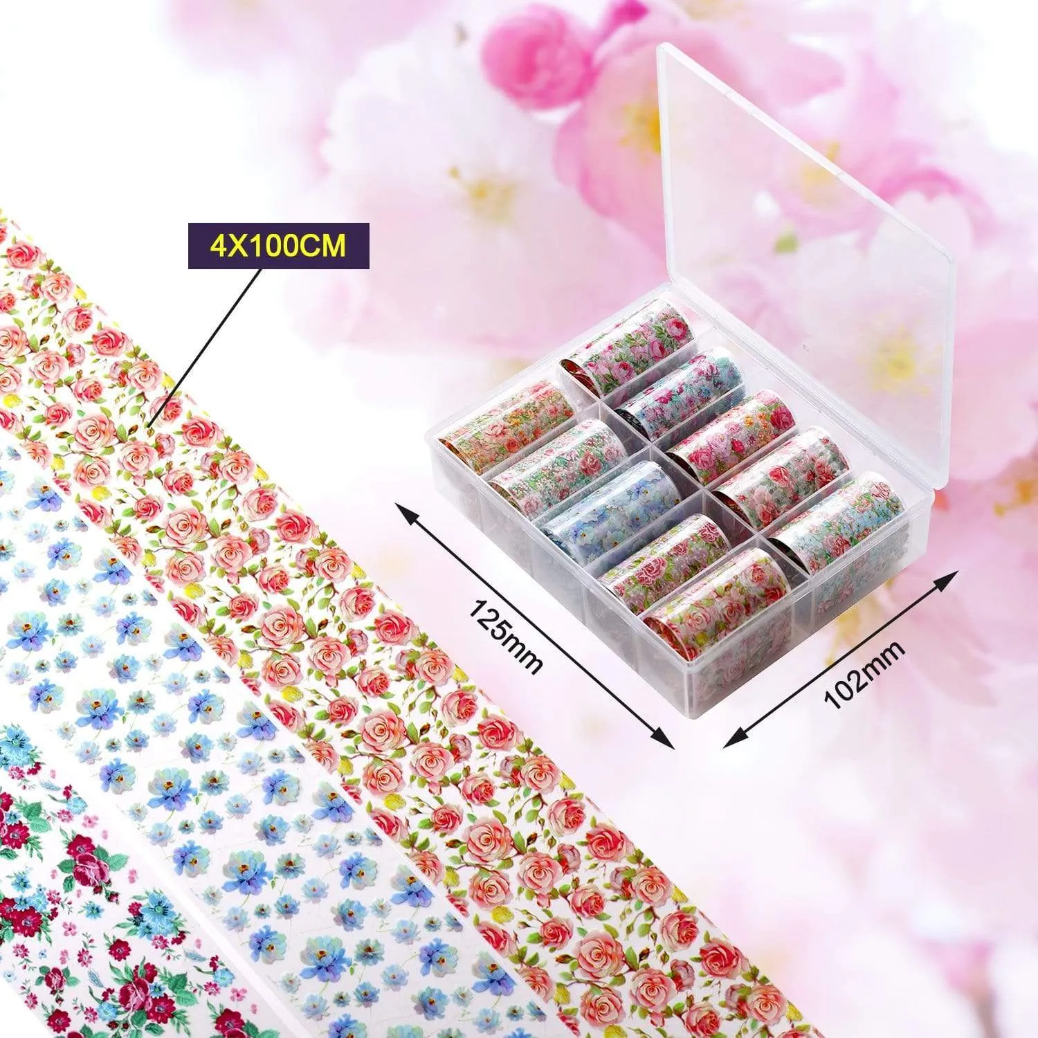 "Rose" Flowers Nail Foil Transfer Stickers