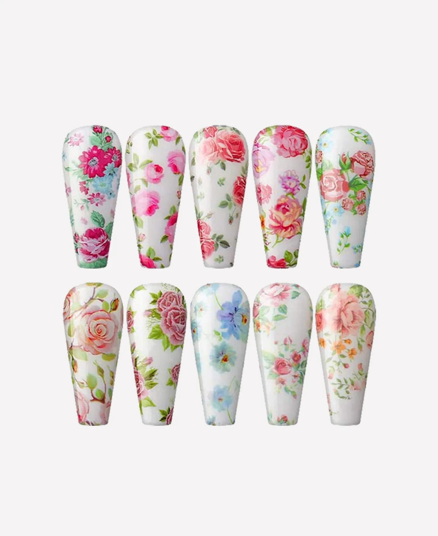 "Rose" Flowers Nail Foil Transfer Stickers