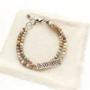 Rainbow Agate Double Strand Sun Bar Bracelet