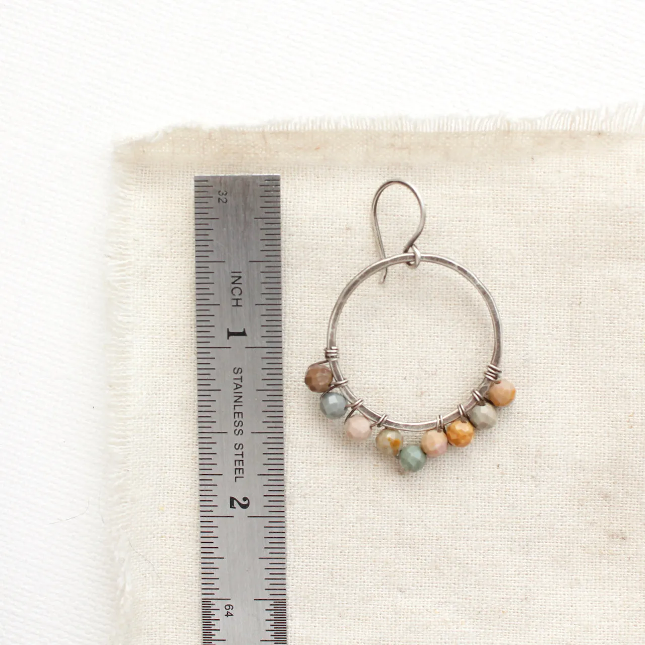 Rainbow Agate Hoop Earrings
