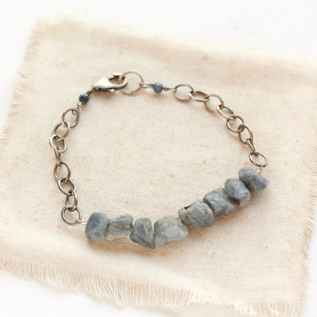 Raw Sapphire Chain Bracelet