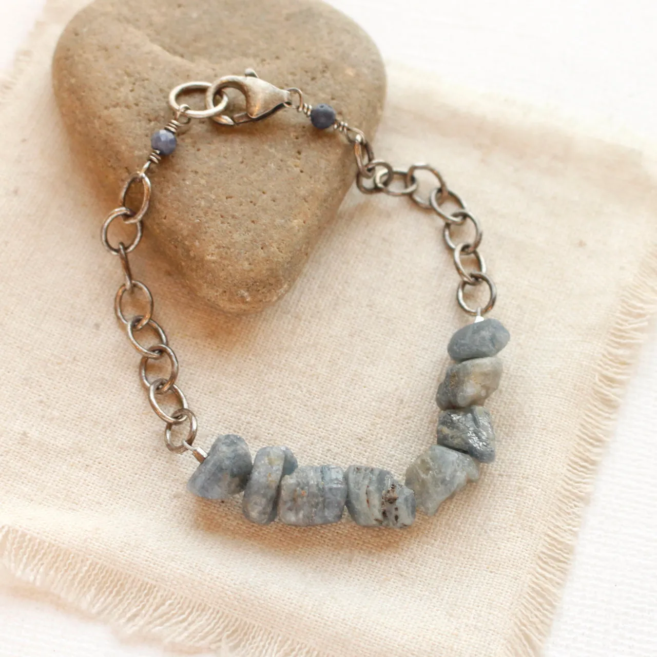 Raw Sapphire Chain Bracelet
