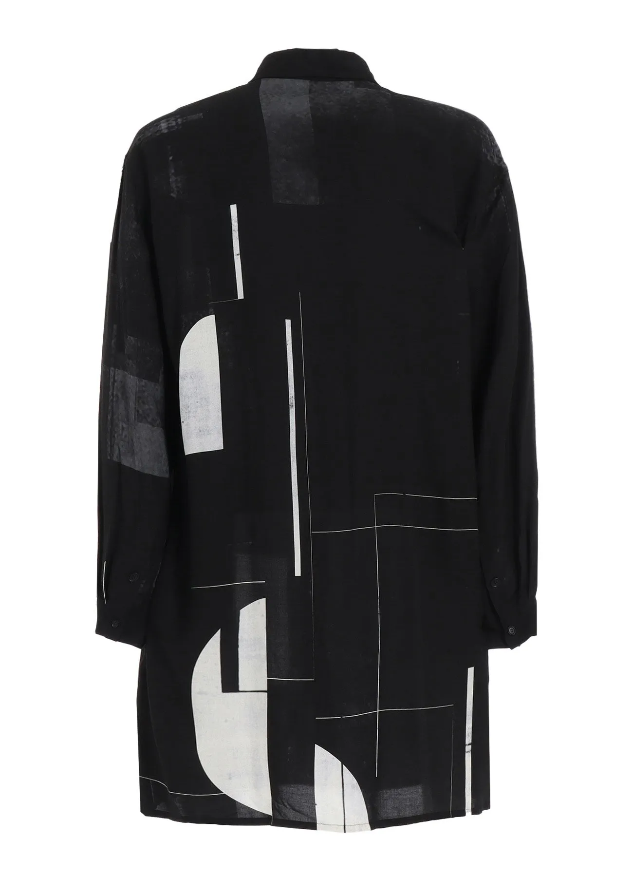 RAYON PRINT DOT PATTERN LONG SHIRT