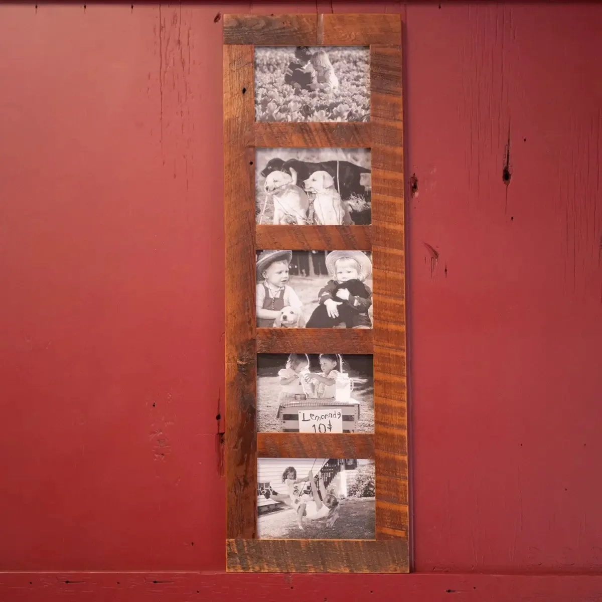 Reclaimed Barnwood Photo Frame, 5 opening