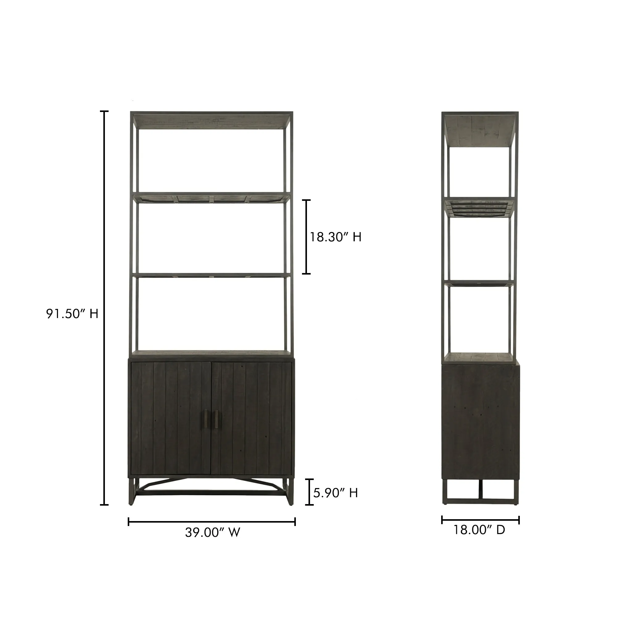 Reclaimed Pine & Industrial Metal SmartShelve