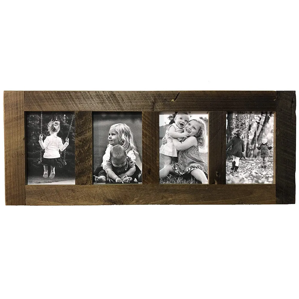 Reclaimed Wood 4 Pane Picture Frame 10x25