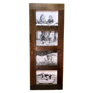 Reclaimed Wood 4 Pane Picture Frame 10x25