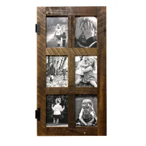 Reclaimed Wood Picture Frame, 6 Openings, 25" x 13"