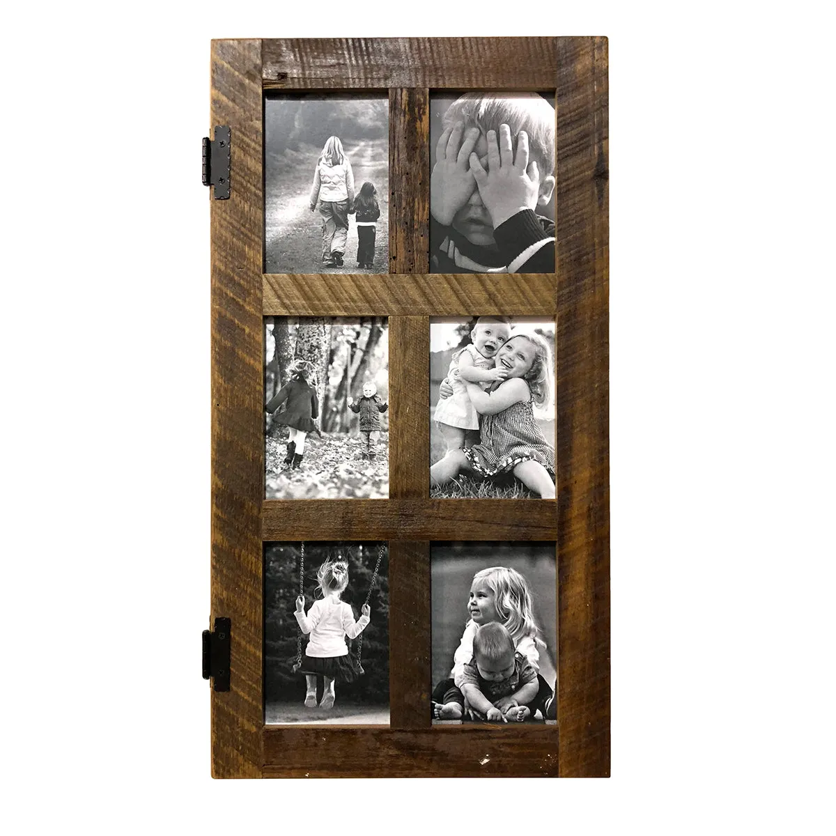 Reclaimed Wood Picture Frame, 6 Openings, 25" x 13"