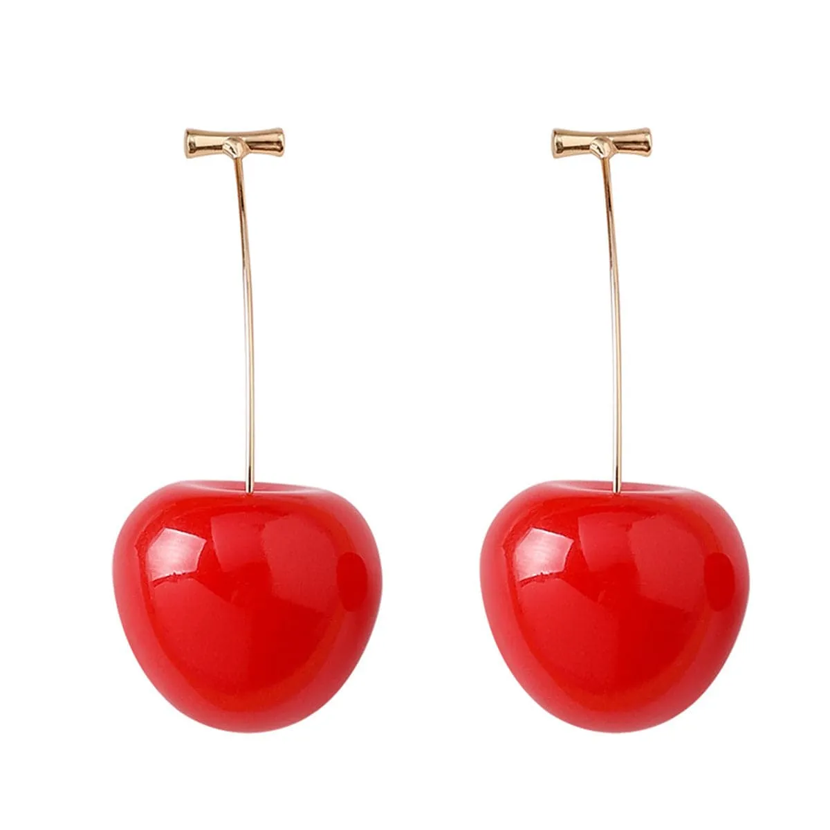Red & 18K Gold-Plated Cherry Drop Earrings