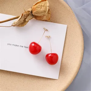 Red & 18K Gold-Plated Cherry Drop Earrings