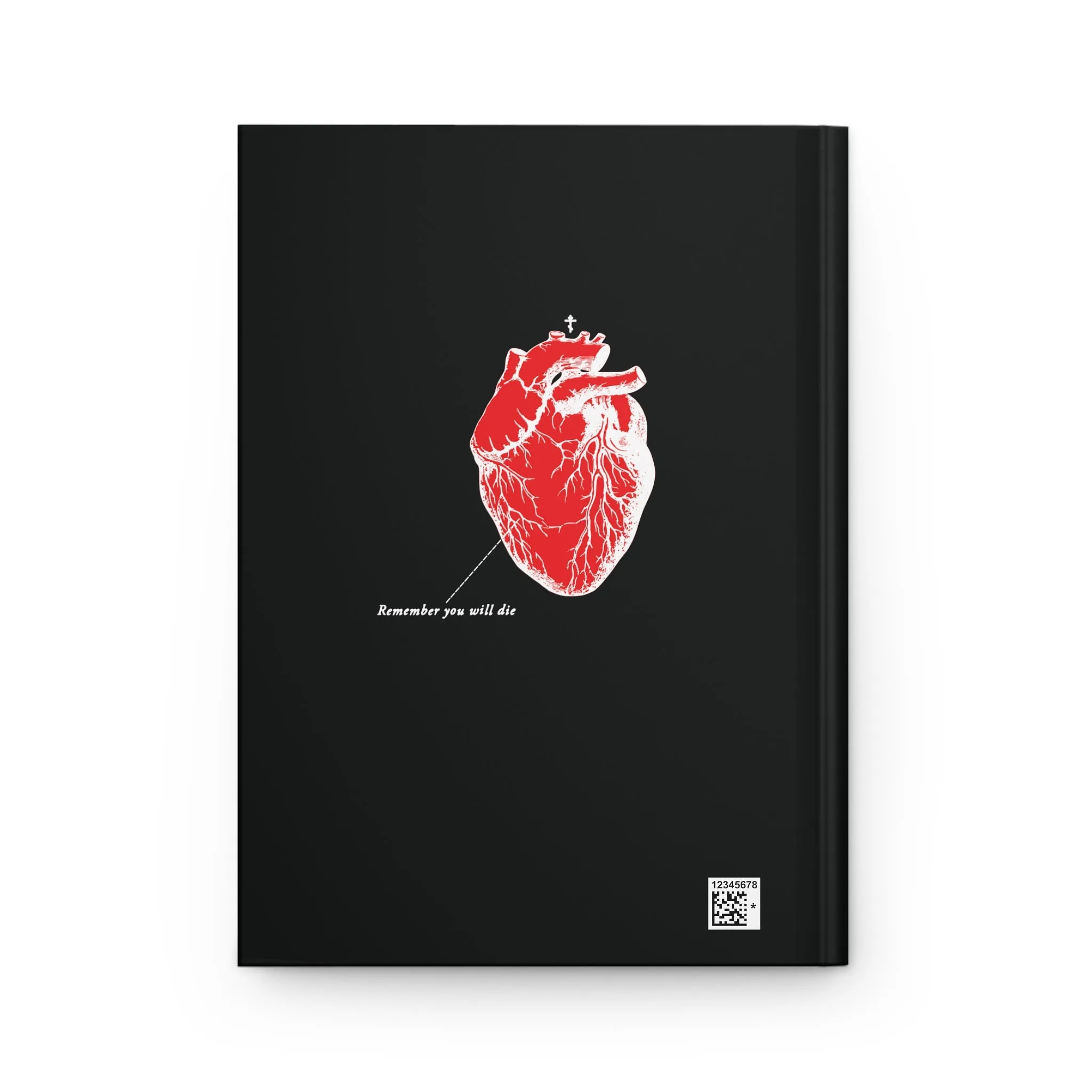 Remember You Will Die | Retro Medical Textbook Heart Design | Inverted Shadows | Orthodox Christian Hardcover Blank Journal