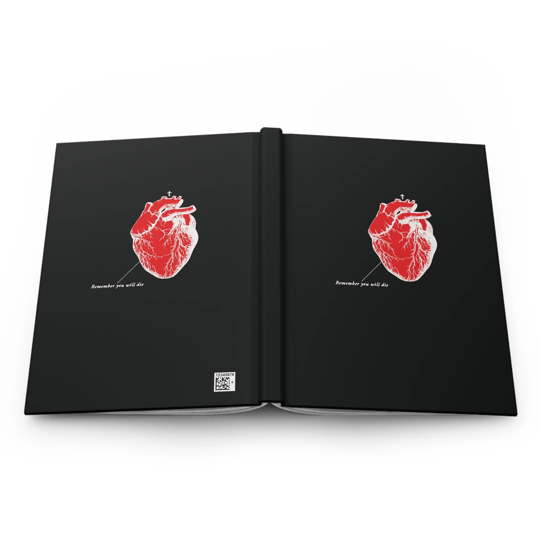 Remember You Will Die | Retro Medical Textbook Heart Design | Inverted Shadows | Orthodox Christian Hardcover Blank Journal