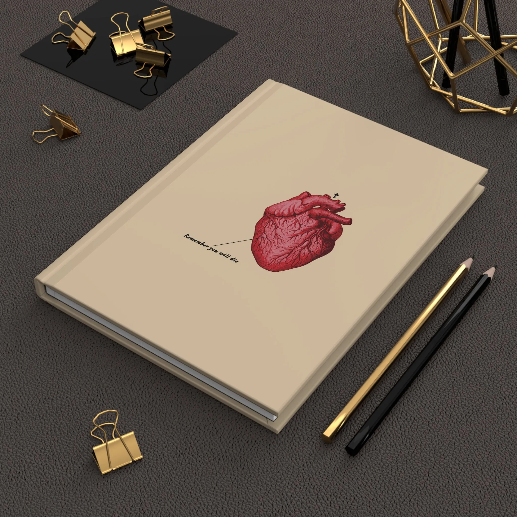 Remember You Will Die Retro Medical Textbook Heart Design No. 1  | Orthodox Christian Accessory | Hardcover Journal