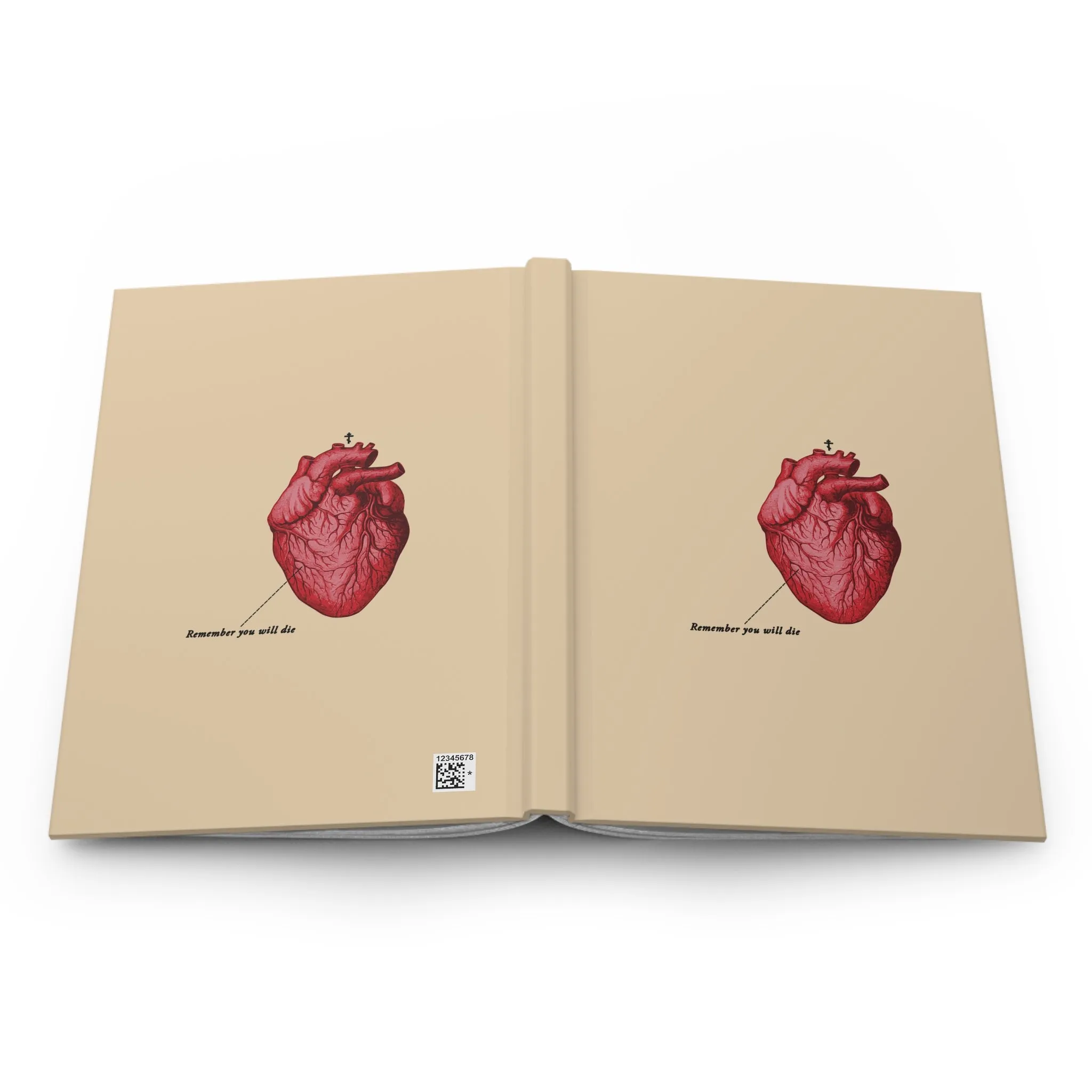 Remember You Will Die Retro Medical Textbook Heart Design No. 1  | Orthodox Christian Accessory | Hardcover Journal